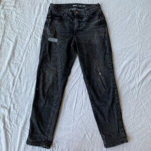Old Navy High Waisted Straight Leg Faded Black Denim Jeans
